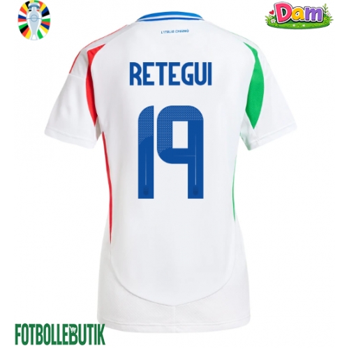 Italien Mateo Retegui #19 Bortatröja Kvinnor EM 2024 Kortärmad